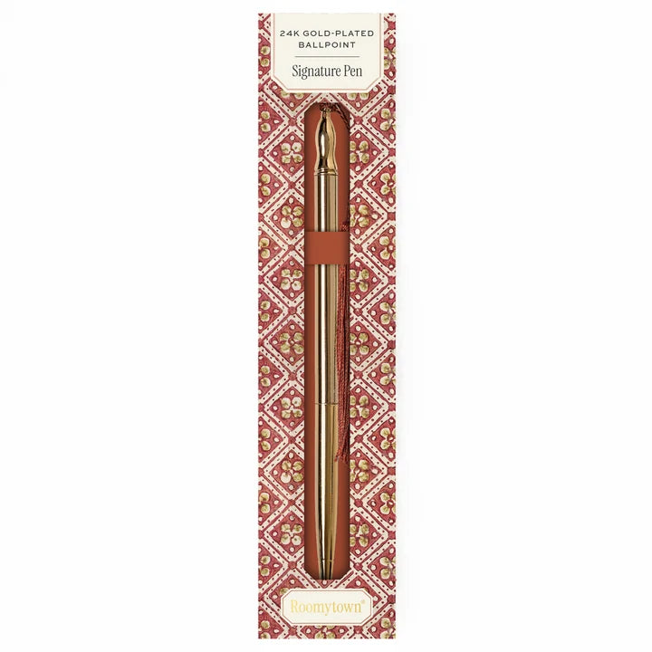 24k Gold Plated Ballpoint Pen Rust Tassel