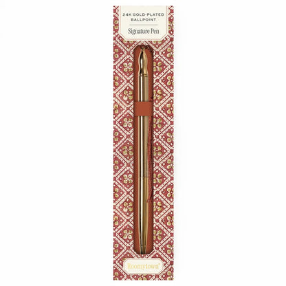 24k Gold Plated Ballpoint Pen Rust Tassel