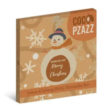 Coco Pzazz Christmas Lemon & Nutmeg White Chocolate Bar