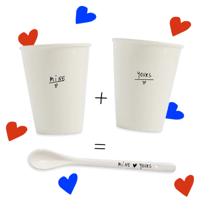 Helen B Set Porcelain Cup & Spoon - Mine Yours