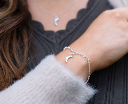 Crescent Mini Moon Silver Bracelet