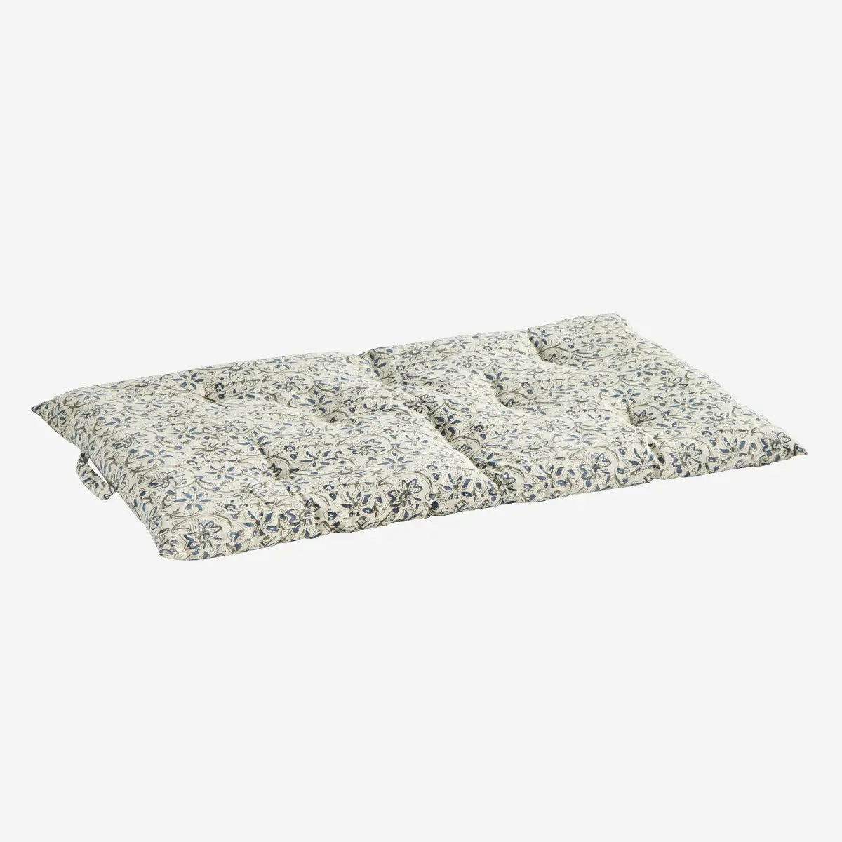 COLLECTION ONLY! Handled Cotton Mattress Cushion (White/Blue/Grey)