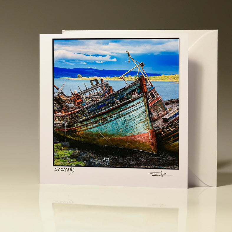 Blank Photo Card Isle Of Mull Boats by Daniel Dabrowski