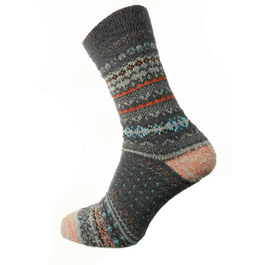 7-11 Wool Socks Brown Patterned