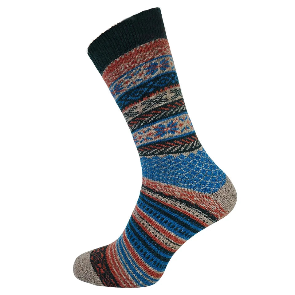 8-12 Cosy Socks Fairisle (Blue/Grey)