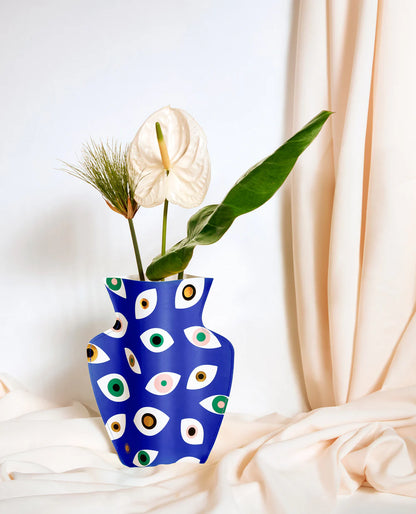 Paper Vase Nazar Blue