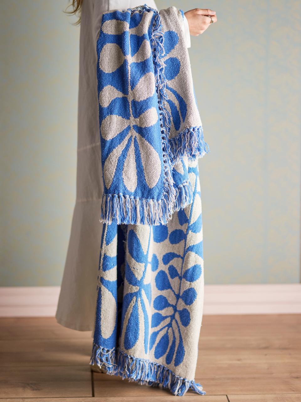 Bloomingville Nevine Cotton Throw (Blue)