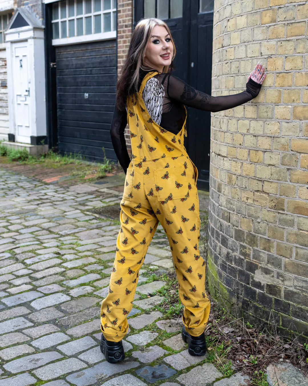 Run & Fly Gold Bee Cord Dungarees