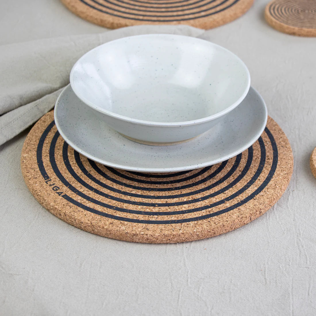 Cork Placemat Orbit Grey