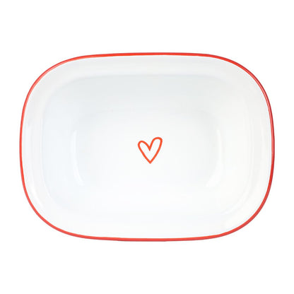 Enamel Baking Dish Heart