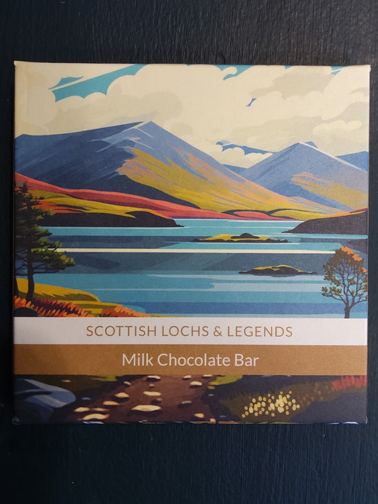 Coco Pzazz Milk Chocolate Bar - Scottish Lochs & Legends