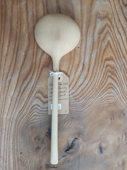 Hand Carved Sycamore Large Serving Spoon