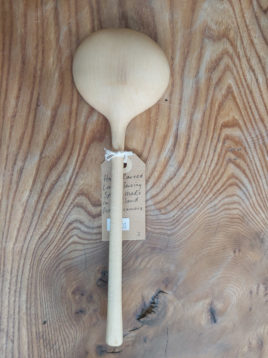 Hand Carved Sycamore Large Serving Spoon