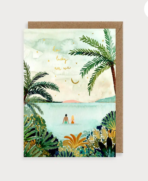 Blank Card- Island Scene How Lucky Are We