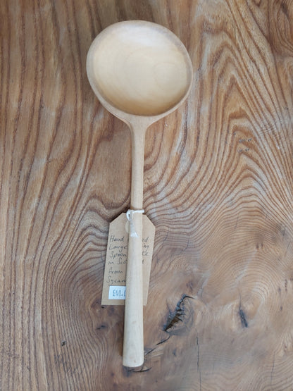 Hand Carved Sycamore Large Serving Spoon