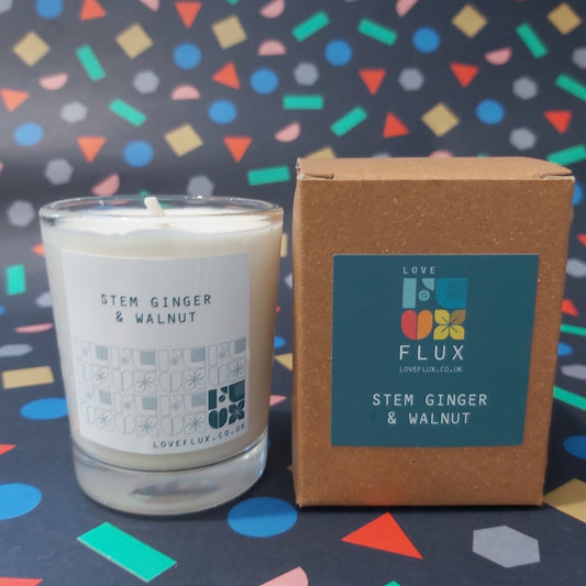 Flux Small Plant Wax Candle - Stem Ginger & Walnut