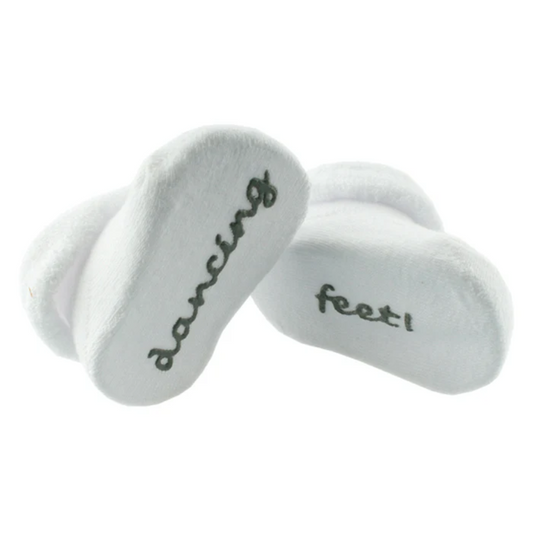 Baby Socks Dancing Feet White (0-6m)