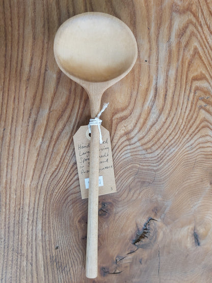Hand Carved Sycamore Large Serving Spoon