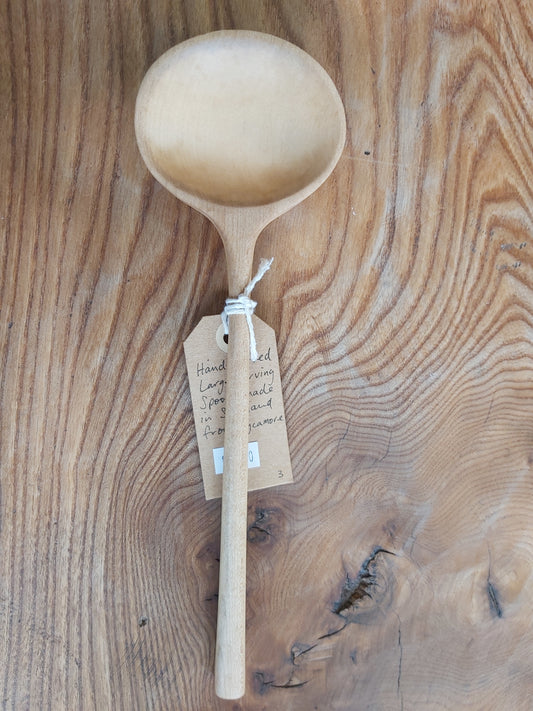 Hand Carved Sycamore Large Serving Spoon