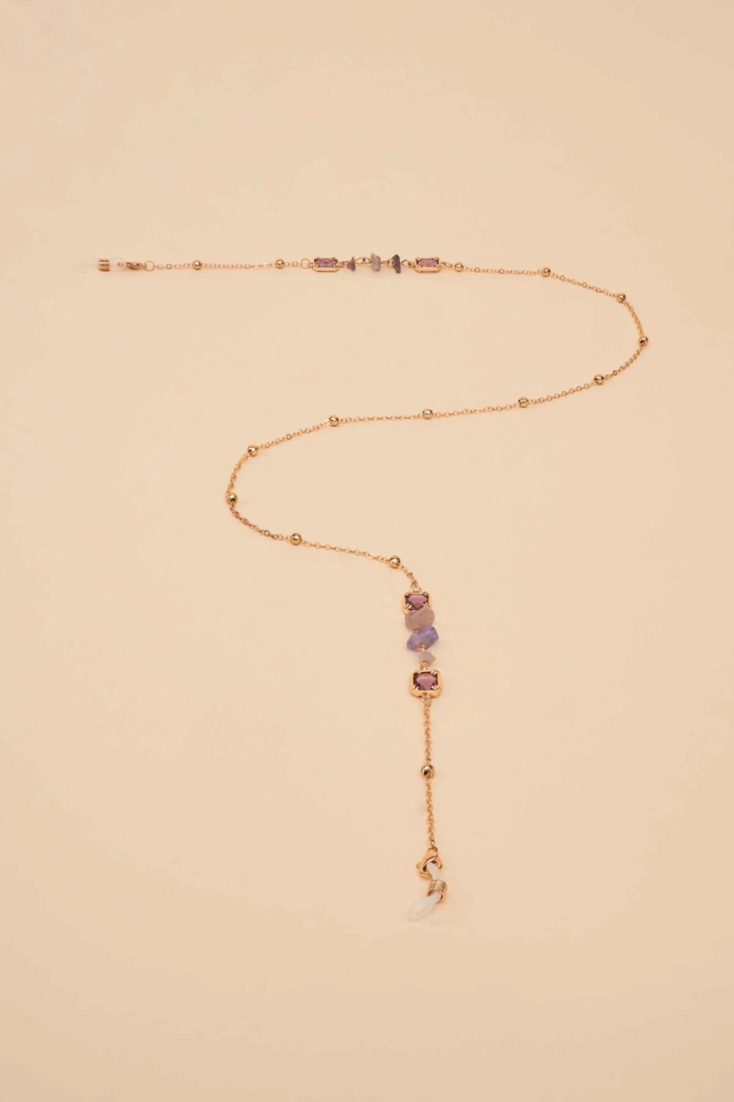 Delicate Glasses Chain with Amethyst