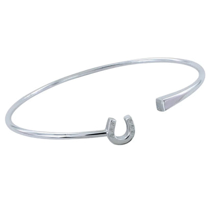 Horseshoe and Nail Cuff Bracelet (Sterling Silver)