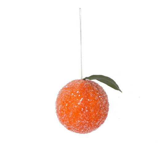 Spun Cotton Frosted Clementine Decoration 6cm