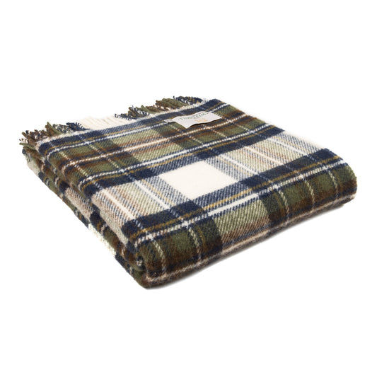 Tweedmill Wool Throw Muted Blue Dress Stewart