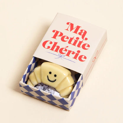Tiny Matchbox Ceramic Croissant Token