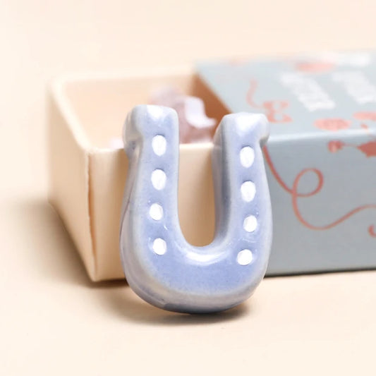 Tiny Matchbox Ceramic Horseshoe Token