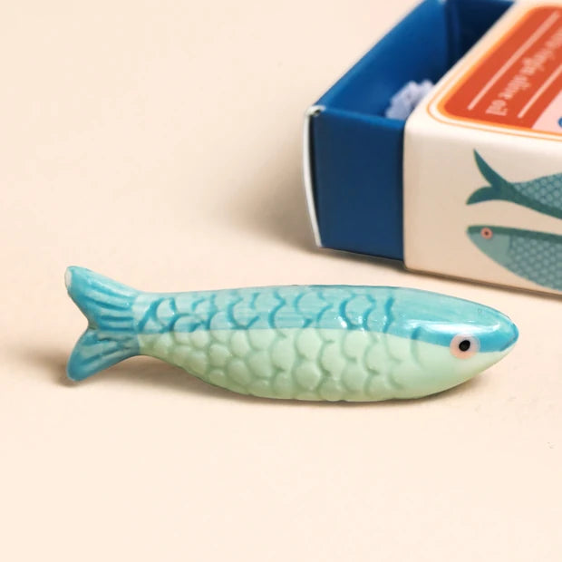 Tiny Matchbox Ceramic Sardine Token