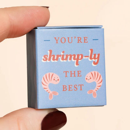 Tiny Matchbox Ceramic Shrimp Token