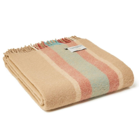 Tweedmill Wool Throw - College Stripe Throw Spearmint