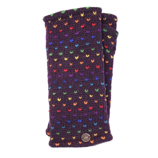 Wristwarmers Rainbow Tick Aubergine