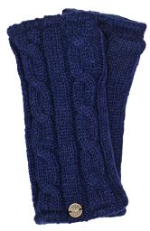 Wristwarmers Cable Dark Blue