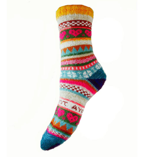 4-7 Wool Blend Socks Scandi (Multi Coloured)