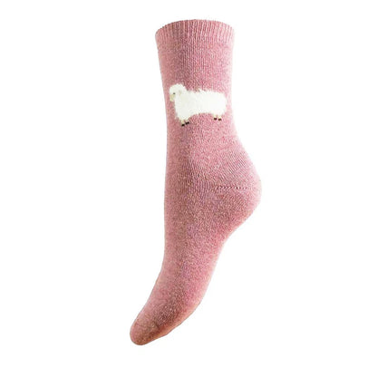 4-7 Wool Blend Socks Sheep (Pink)