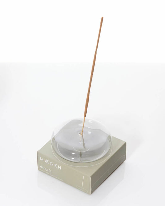 Maegen Dimple Glass Incense Holder (Grey)