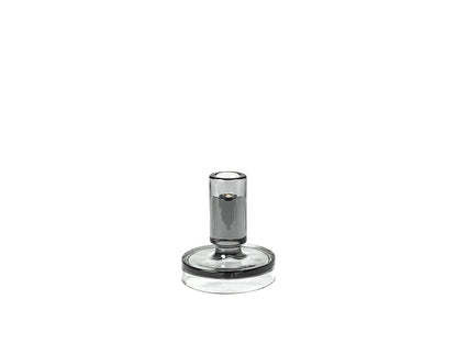 MED CANDLE HOLDER PETRA GLASS SMOKE