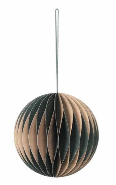 Broste Copenhagen Deko Paper Ball 13cm Tan/Forest