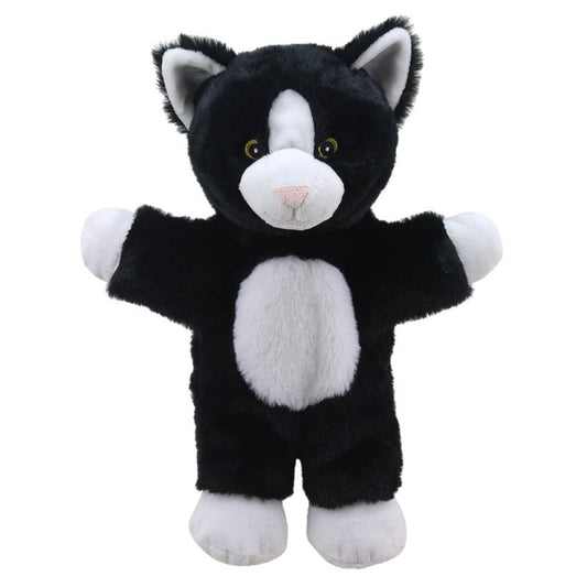 Hand Puppet Walking Black & White Cat