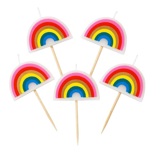 Rainbow Brights Rainbow Shaped Candles 5pk