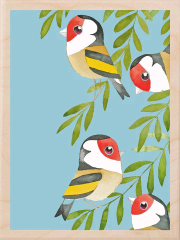 Wooden Wall Art Goldfinches