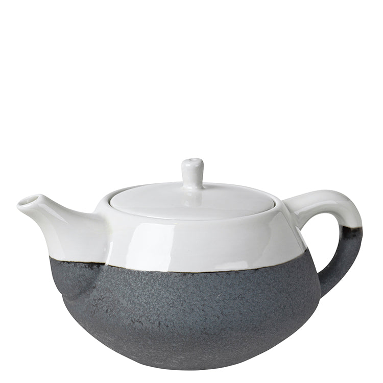 two tone black and white teapot for one