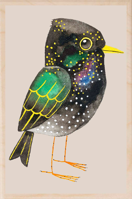 Wooden Postcard Matt Sewell Starling