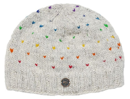 Beanie Rainbow Tick Pale Grey